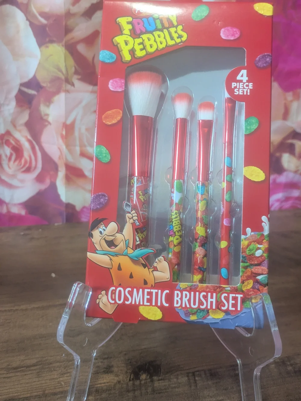 Fruity Pebbles Red Cosmetic Brush Set - Ost Licensed 4-Piece